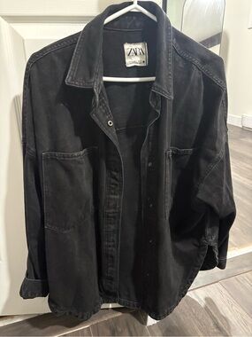 Zara Black Oversized Denim Jacket